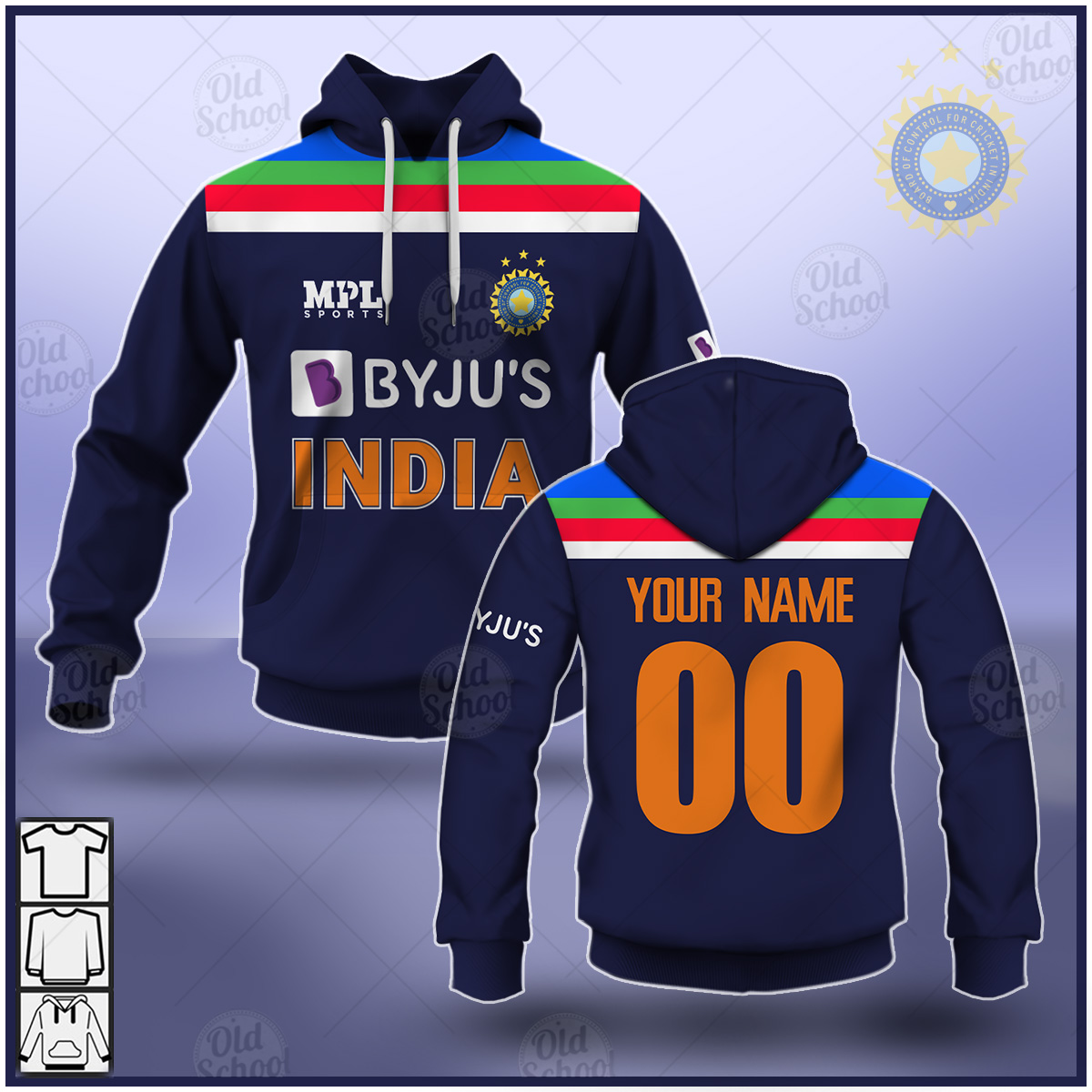 KD India Jersey Cricket Dri Fit Retro Theme T-Shirt Uniform Half Full Sleeve ODI Supporter Jersey 20-21 