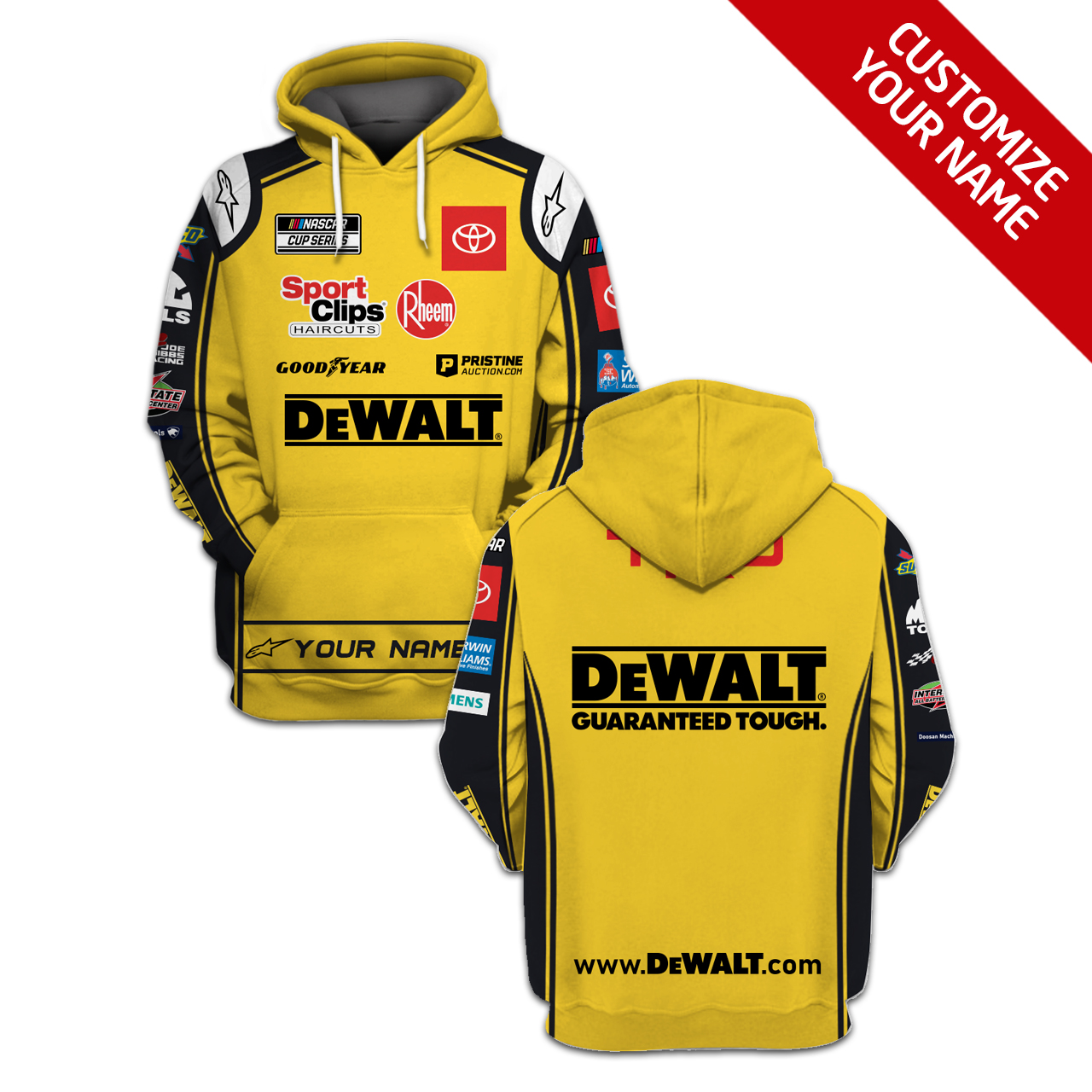 Custom-made NASCAR DeWALT Racing Jacket Hoodie Clothes Moto Racing