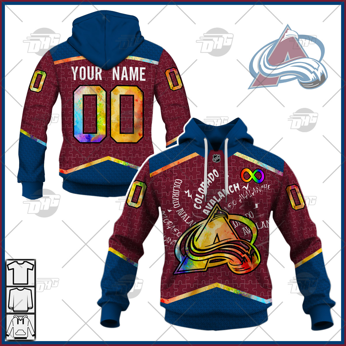 Personalized NHL Colorado Avalanche Jersey Custom Autism Shirt Hoodie –  GearShop